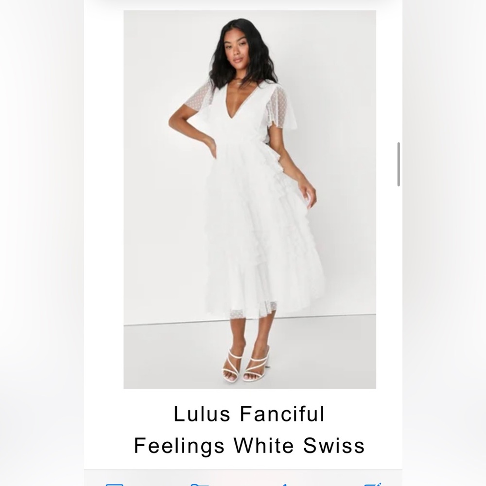 Lulus White tulle Midi Dress